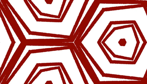 Gestreept handgetekend patroon. Maroon symmetrisch — Stockfoto