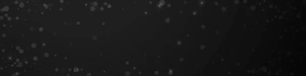 Varázslatos Csillagok Ritka Karácsonyi Háttér Finom Repülő Hópelyhek Csillagok Fekete — Stock Vector