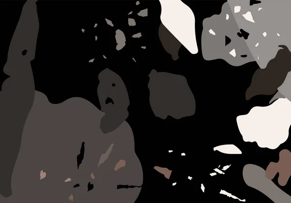 Сучасний Абстрактний Шаблон Терраццо Чорна Бежева Текстура Класичного Італійського Покриття — стоковий вектор
