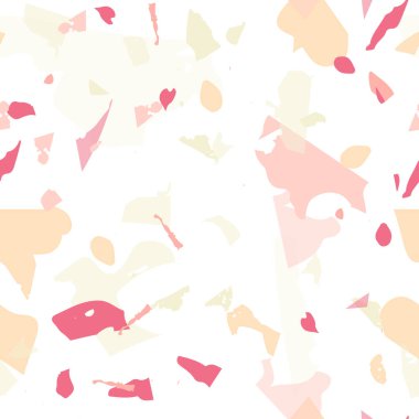 Terrazzo kusursuz desen. Taşlı turuncu gerçekçi mermer dokusu. Terrazzo pürüzsüz desenli, serin renklerde. Doğal taşlardan, granitten, kuvarstan, mermerden, betondan yapılmış arkaplan. 