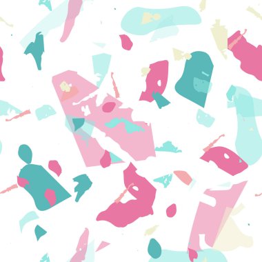 Terrazzo kusursuz desen. Modern klasik döşeme dokusu. Doğal taşlardan, granitten, kuvarstan, mermerden, betondan yapılmış arka plan. Terrazzo pürüzsüz desenli serin renklerde. 