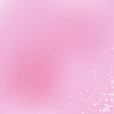 Beyaz kalp konfetileri sever. Sevgililer Günü 'nün sosyetik arka planı. Şeffaf kalp konfetileri yumuşak arka planda. Zarif vektör illüstrasyonu.