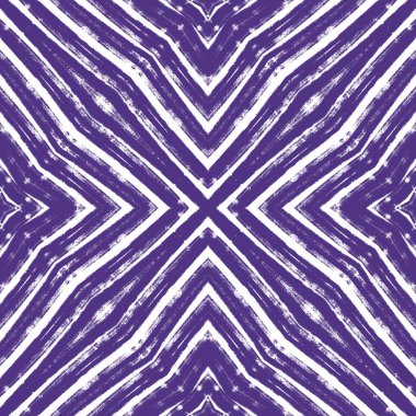 Sembol çizgileri tasarımı. Mor simetrik kaleydoskop arka planı. Tekstil hazır kaliteli baskı, mayo kumaş, duvar kağıdı, ambalaj. Geometrik sembol çizgileri deseni.