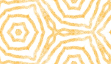 Tekrar eden mayo tasarımı. Sarı simetrik kaleydoskop arka planı. Yaz çöreği şekeri desenli. Tekstil hazır güzel baskı, mayo kumaş, duvar kağıdı, ambalaj..