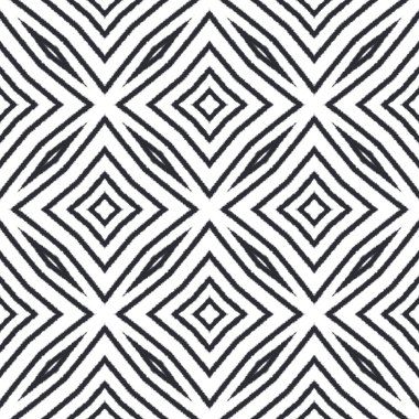 Sembol çizgileri tasarımı. Siyah simetrik kaleydoskop. Geometrik simge çizgileri deseni. Tekstil temyize hazır, mayo, kumaş, duvar kağıdı, ambalaj..