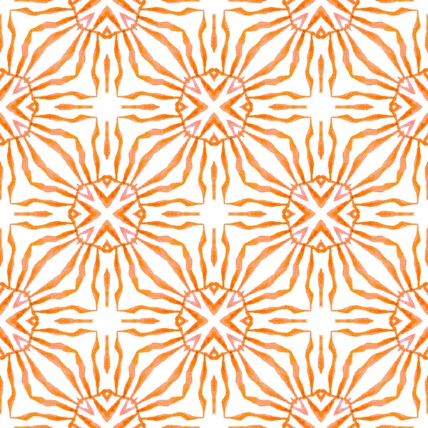 Repeating striped hand drawn border. Orange amazing boho chic summer design. Striped hand drawn design. Textile ready exquisite print, swimwear fabric, wallpaper, wrapping.