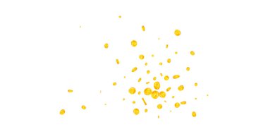 Avrupa Birliği Euro sikkeleri düşüyor. Kusursuz dağınık EUR paraları. Avrupa parası. Çekici ikramiye, servet ya da başarı konsepti. Vektör illüstrasyonu.