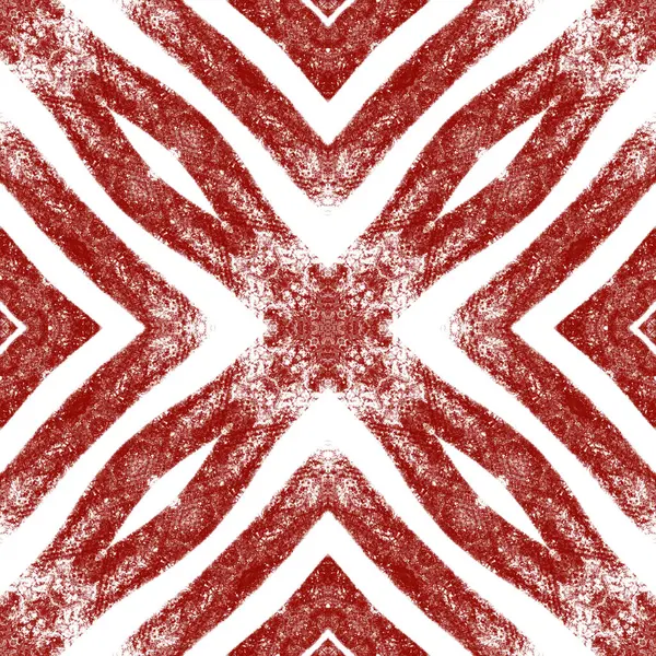 Striped Hand Drawn Pattern Wine Red Symmetrical Kaleidoscope Background Repeating — Stockfoto