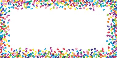 Rengarenk sayılar düşüyor. Uçan parmaklarla matematik çalışma konsepti. Beyaz arkaplandaki matematik afişine geri dönelim. Düşen sayılar vektör illüstrasyonu.