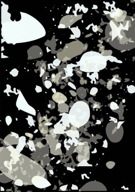 Terrazzo modern soyut şablon. Klasik İtalyan döşemesinin siyah ve beyaz dokusu. Taşlardan, granitten, kuvarstan, mermerden, betondan yapılmış arka plan. Venedik terrazzo trend vektör arkaplanı