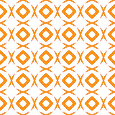 Suluboya, kiremit sınırını tekrarlıyor. Turuncu etkileyici boho şık yaz tasarımı. Tekstil hazır harika baskı, mayo kumaş, duvar kağıdı, ambalaj. Mayo tasarımını tekrarla.