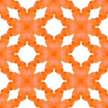 Tekstil hazır baskı, mayo kumaş, duvar kağıdı, ambalaj. Turuncu harika boho şık yaz tasarımı. El yapımı Arabesk tasarımı. Doğulu arabesk el çizimi sınır.