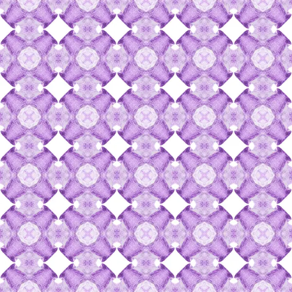 纺织现成难忘的印刷品 泳衣面料 包装材料 紫色的采摘波荷时髦的夏装设计 手工划定的热带无缝边界 热带无缝模式 — 图库照片