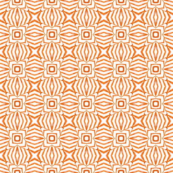 Repeating striped hand drawn border. Orange captivating boho chic summer design. Textile ready positive print, swimwear fabric, wallpaper, wrapping. Striped hand drawn design.
