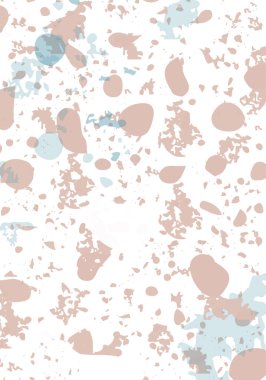 Terrazzo modern soyut şablon. Klasik İtalyan döşemesinin pembe ve mavi dokusu. Venedik terrazzo trend vektör arka planı Taşlardan, granitten, kuvarstan, mermerden, betondan yapılmış. 