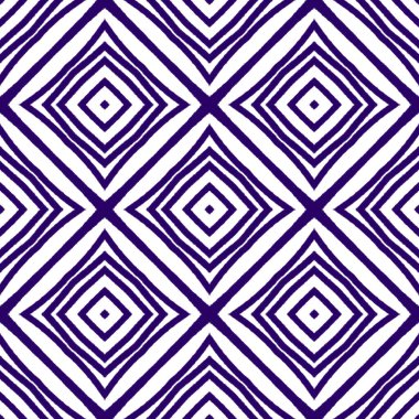 Çizgili el çizimi desen. Mor simetrik kaleydoskop arka planı. Tekstil hazır baskı, mayo kumaş, duvar kağıdı, ambalaj. Çizgili elle çizilmiş fayans tekrarlanıyor.