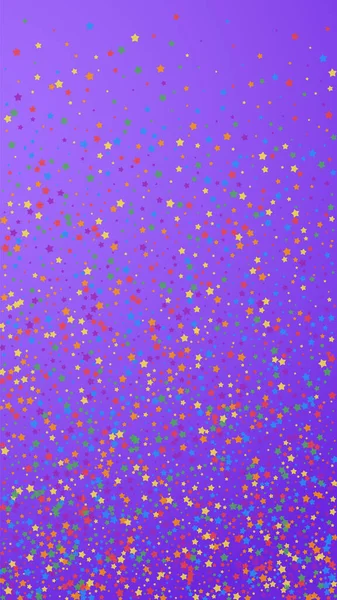 Confeti Festivo Enérgico Estrellas Celebración Arco Iris Estrellas Brillantes Sobre — Vector de stock