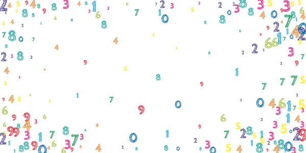 Falling Colorful Orderly Numbers Math Study Concept Flying Digits Elegant — 图库矢量图片