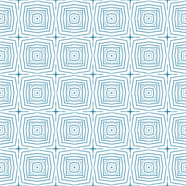 Mozaik kusursuz desen. Mavi simetrik kaleydoskop. Tekstil hazır, sulu baskı, mayo kumaş, duvar kağıdı, ambalaj. Retro mozaik pürüzsüz tasarım.