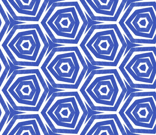 Strukturiertes Streifenmuster Indigo Symmetrischer Kaleidoskop Hintergrund Textilfertige Erstaunliche Druck Badebekleidung — Stockfoto