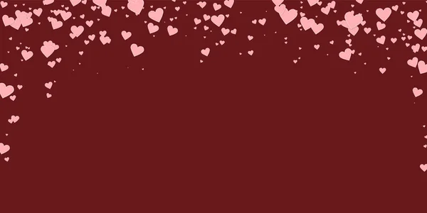 Roze Hart Liefde Confettis Valentijnsdag Vallende Regen Prachtige Achtergrond Gevallen — Stockvector