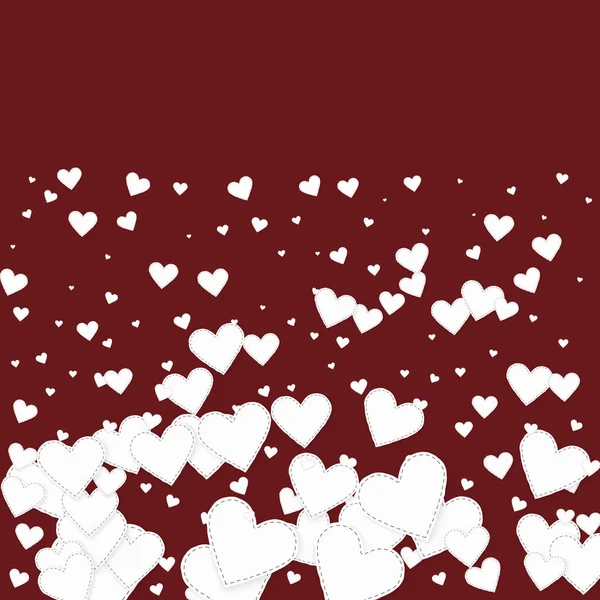 White Heart Love Confettis Valentine Day Gradient Graceful Background Falling — Stock Vector