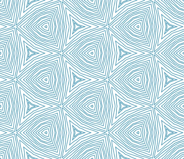Geometrik Dikişsiz Desen Mavi Simetrik Kaleydoskop Çizimi Geometrik Kusursuz Tasarım — Stok fotoğraf
