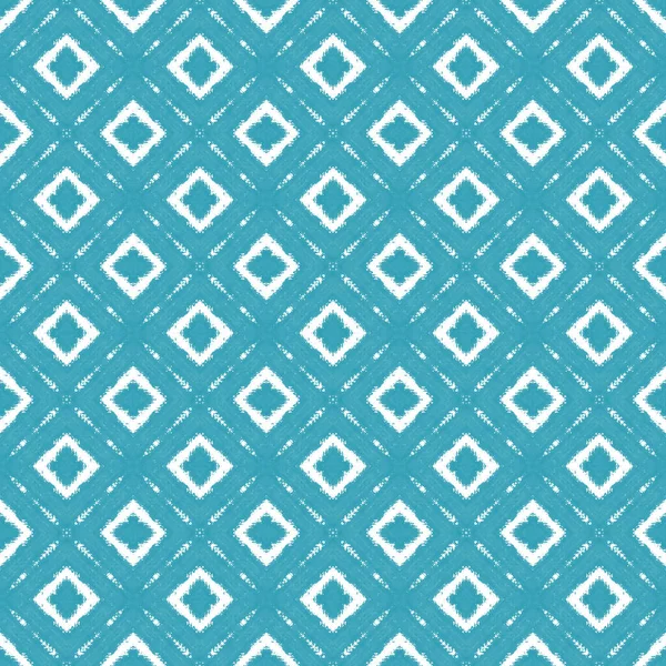 Exotic Seamless Pattern Turquoise Symmetrical Kaleidoscope Background Textile Ready Elegant — Stockfoto