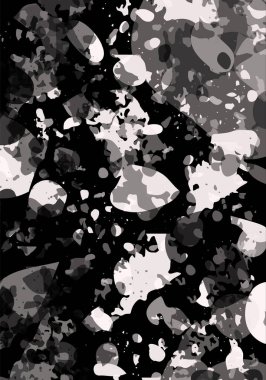 Terrazzo modern soyut şablon. Klasik İtalyan döşemesinin siyah ve beyaz dokusu. Taşlardan, granitten, kuvarstan, mermerden, betondan yapılmış arka plan. Venedik terrazzo trend vektör arkaplanı