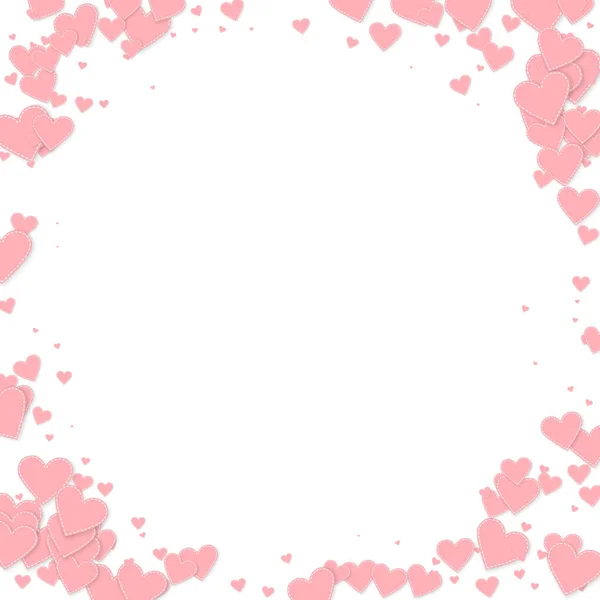 Конфетти Розовым Сердцем День Святого Валентина Виньетка Завораживающий Фон Падающие — стоковый вектор