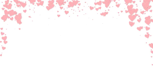 Pink Heart Love Confettis Valentine Day Falling Rain Enchanting Background — 图库矢量图片