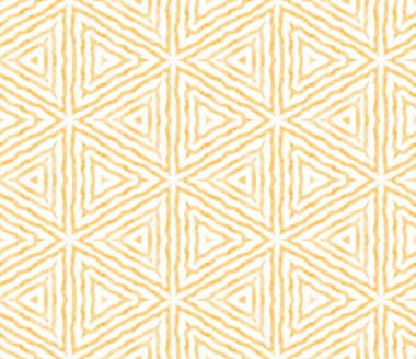 Madalyon pürüzsüz desen. Sarı simetrik kaleydoskop arka planı. Tekstil hazır, mükemmel baskı, mayo kumaş, duvar kağıdı, ambalaj. Suluboya madalyonu, pürüzsüz fayans.