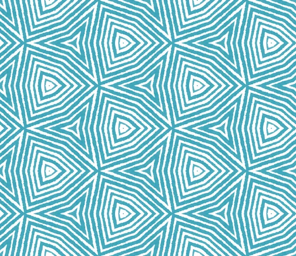 Arabesque hand drawn pattern. Turquoise symmetrical kaleidoscope background. Textile ready ideal print, swimwear fabric, wallpaper, wrapping. Oriental arabesque hand drawn design.