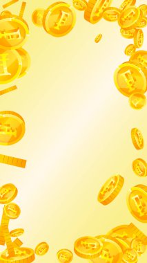İsviçre frangı para yağıyor. Artistik dağınık CHF paraları. İsviçre parası. Hayat dolu ikramiye, servet ya da başarı konsepti. Vektör illüstrasyonu.