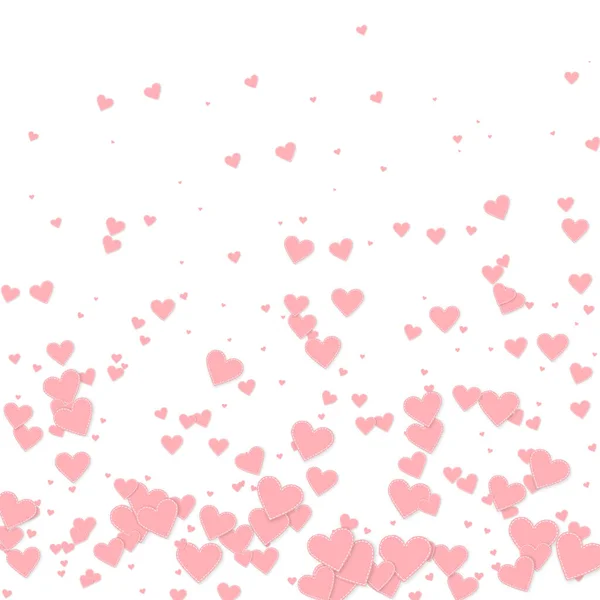 Pink Heart Love Confettis Valentine Day Gradient Unequaled Background Falling — Stock Vector