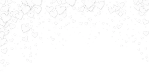 Белое Сердце Любит Конфетти День Святого Валентина Проливной Дождь Удивительный — стоковый вектор