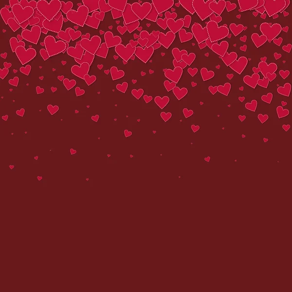 Corazón Rojo Ama Los Confettis Día San Valentín Gradiente Fondo — Vector de stock