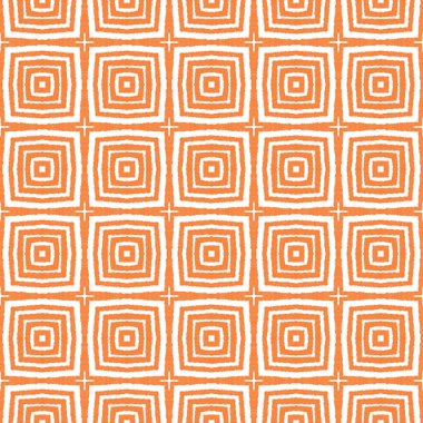 Döşemeli suluboya deseni. Turuncu simetrik kaleydoskop arka planı. Tekstil hazır büyüleyici baskı, mayo kumaş, duvar kağıdı, ambalaj. Elle boyanmış suluboya pürüzsüz.