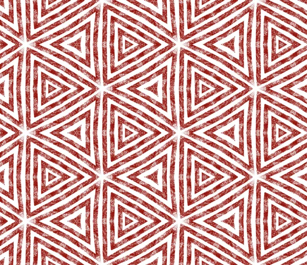 Geometric seamless pattern. Wine red symmetrical kaleidoscope background. Hand drawn geometric seamless design. Textile ready creative print, swimwear fabric, wallpaper, wrapping.