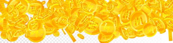 韓国ウォン硬貨が落ちる 創造的な分散ウォンコイン 韓国のお金 素敵なジャックポット または成功の概念 ベクターイラスト — ストックベクタ