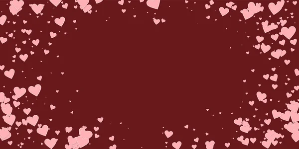 Pink Heart Love Confettis Valentine Day Vignette Cool Background Falling —  Vetores de Stock