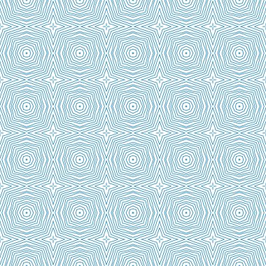 Madalyon pürüzsüz desen. Mavi simetrik kaleydoskop. Tekstil hazır baskı, mayo kumaş, duvar kağıdı, ambalaj. Suluboya madalyonu, pürüzsüz fayans.