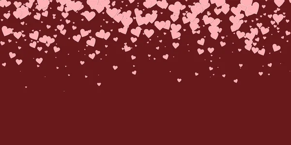 Cuore Rosa Ama Confetti Gradiente San Valentino Sfondo Ammirevole Coriandoli — Vettoriale Stock