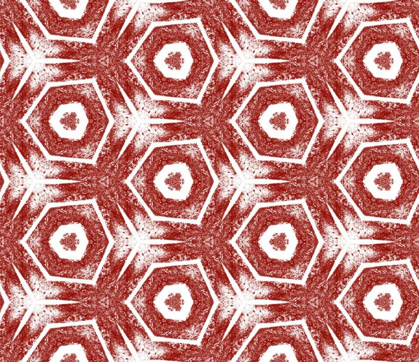 Exotic Seamless Pattern Maroon Symmetrical Kaleidoscope Background Summer Swimwear Exotic — Stock Photo, Image