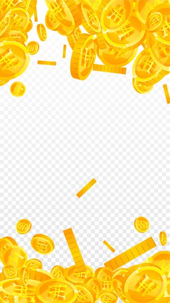 韓国ウォン硬貨が落ちる 最適な分散ウォンコイン 韓国のお金 新鮮なジャックポット 富または成功の概念 ベクターイラスト — ストックベクタ