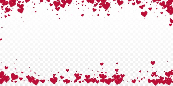Red Heart Love Confettis Valentine Day Falling Rain Stylish Background — Stockový vektor