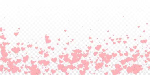 Cuore Rosa Ama Confetti San Valentino Caduta Pioggia Sfondo Emotivo — Vettoriale Stock