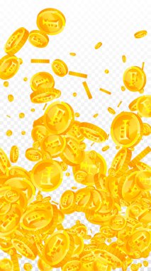 İsviçre frangı para yağıyor. Pozitif dağınık CHF paraları. İsviçre parası. Muhteşem ikramiye, servet ya da başarı konsepti. Vektör illüstrasyonu.