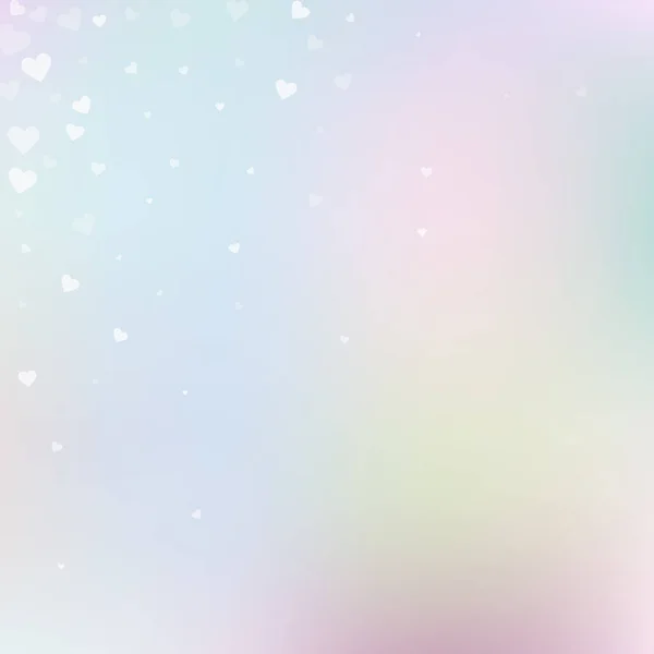 White Heart Love Confettis Valentine Day Corner Cool Background Falling — Stockvektor