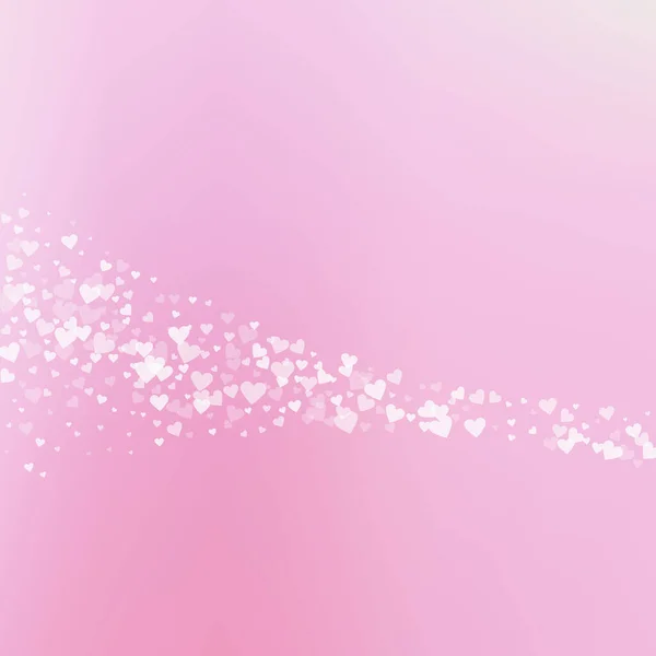 White Heart Love Confettis Valentine Day Comet Fresh Background Falling — Διανυσματικό Αρχείο